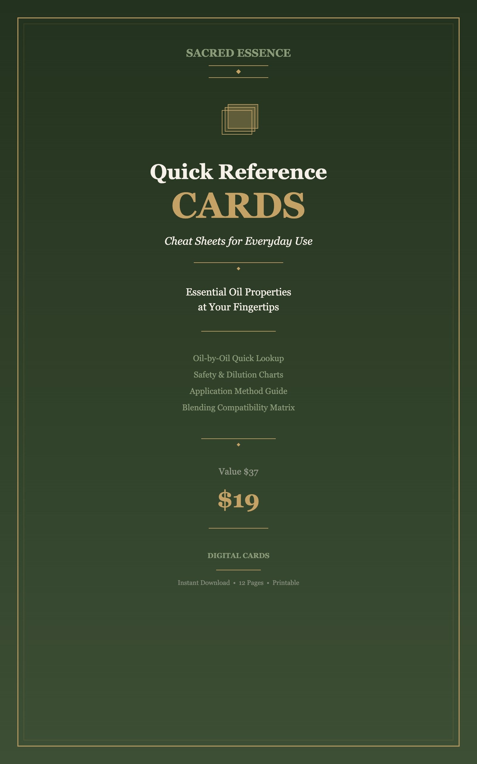 Essential Oil Quick Reference Cards — Cheat Sheets for Everyday Use